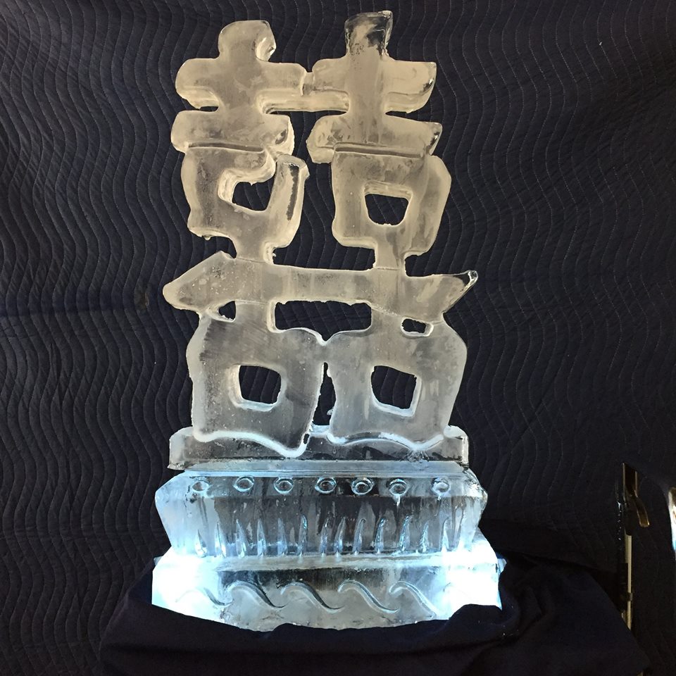 Ice Caligraphy Chinese Symbol/Calligraphy Ice Sculpture or Luge