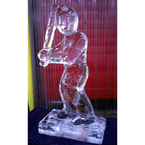 Baseball Player Ice Sculpture