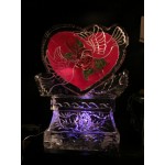 Heart with Doves Engrave Ice Sculpture or Luge