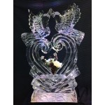 Heart with Doves 3D Ice Sculpture