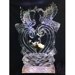 Heart with Doves 3D Ice Sculpture