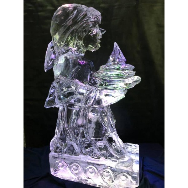 Pilgrim Girl Ice Sculpture