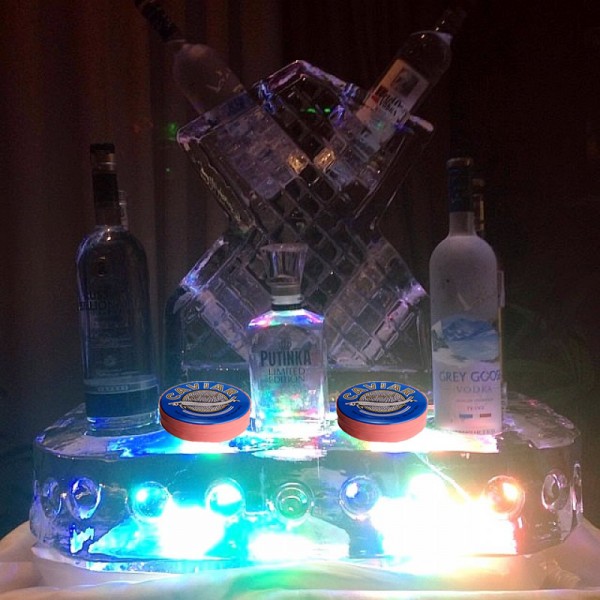 Vodka-Caviar Display Ice Sculpture